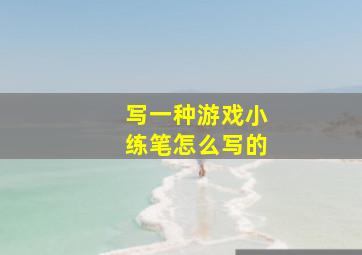 写一种游戏小练笔怎么写的