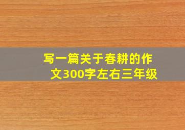 写一篇关于春耕的作文300字左右三年级