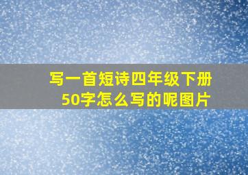 写一首短诗四年级下册50字怎么写的呢图片