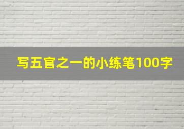 写五官之一的小练笔100字