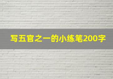 写五官之一的小练笔200字