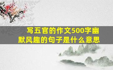 写五官的作文500字幽默风趣的句子是什么意思