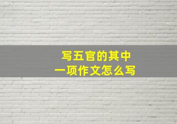 写五官的其中一项作文怎么写