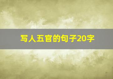 写人五官的句子20字