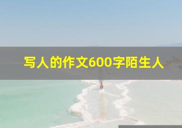 写人的作文600字陌生人