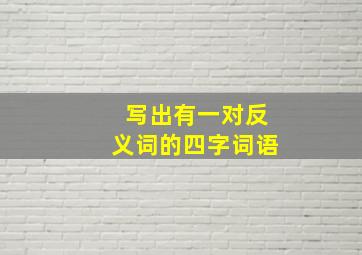 写出有一对反义词的四字词语