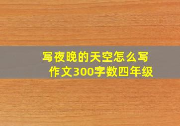 写夜晚的天空怎么写作文300字数四年级