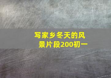 写家乡冬天的风景片段200初一