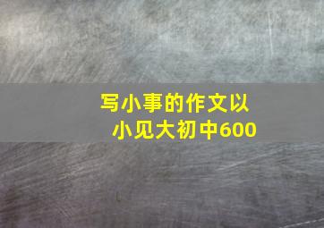 写小事的作文以小见大初中600