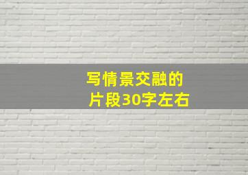 写情景交融的片段30字左右