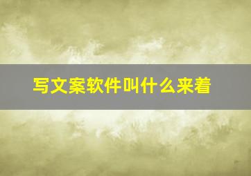 写文案软件叫什么来着