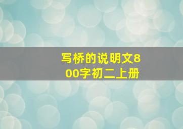 写桥的说明文800字初二上册