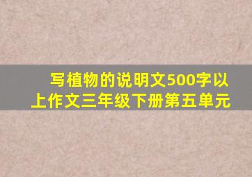 写植物的说明文500字以上作文三年级下册第五单元