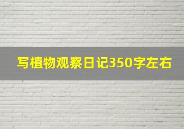 写植物观察日记350字左右