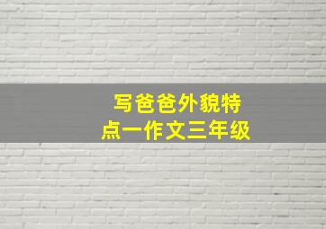 写爸爸外貌特点一作文三年级