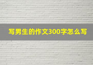 写男生的作文300字怎么写