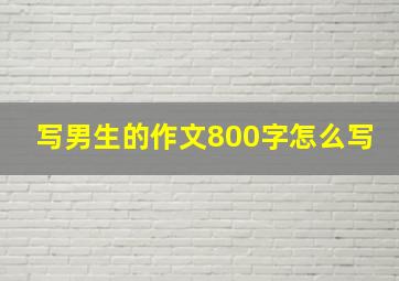 写男生的作文800字怎么写