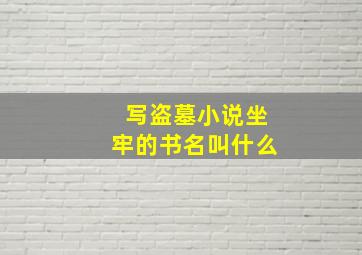 写盗墓小说坐牢的书名叫什么