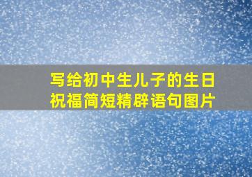 写给初中生儿子的生日祝福简短精辟语句图片