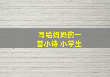 写给妈妈的一首小诗 小学生