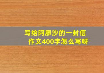 写给阿廖沙的一封信作文400字怎么写呀