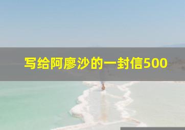 写给阿廖沙的一封信500