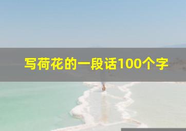 写荷花的一段话100个字