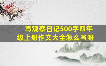 写观察日记500字四年级上册作文大全怎么写呀