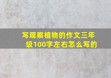 写观察植物的作文三年级100字左右怎么写的