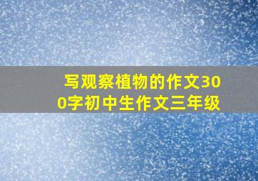 写观察植物的作文300字初中生作文三年级