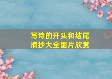 写诗的开头和结尾摘抄大全图片欣赏