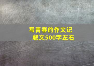 写青春的作文记叙文500字左右