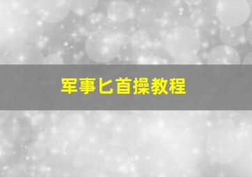 军事匕首操教程