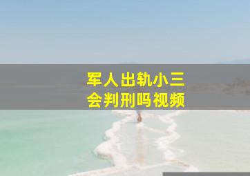 军人出轨小三会判刑吗视频