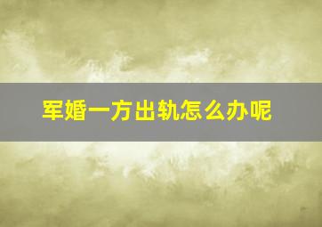 军婚一方出轨怎么办呢