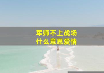 军师不上战场什么意思爱情