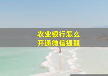 农业银行怎么开通微信提醒