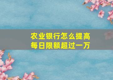 农业银行怎么提高每日限额超过一万