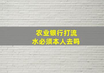 农业银行打流水必须本人去吗