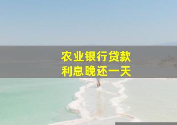 农业银行贷款利息晚还一天