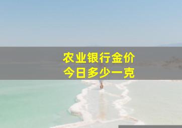 农业银行金价今日多少一克