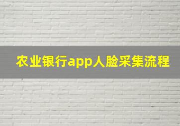 农业银行app人脸采集流程