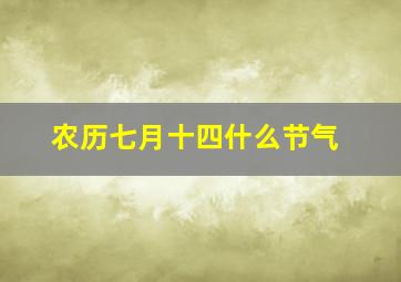 农历七月十四什么节气