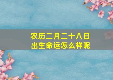 农历二月二十八日出生命运怎么样呢