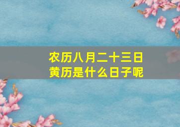 农历八月二十三日黄历是什么日子呢