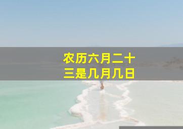 农历六月二十三是几月几日