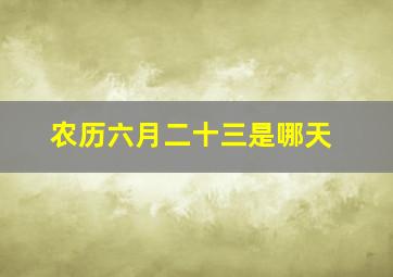 农历六月二十三是哪天