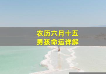 农历六月十五男孩命运详解