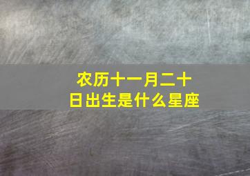 农历十一月二十日出生是什么星座