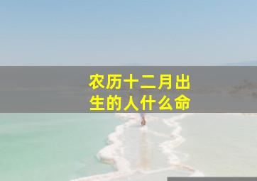 农历十二月出生的人什么命